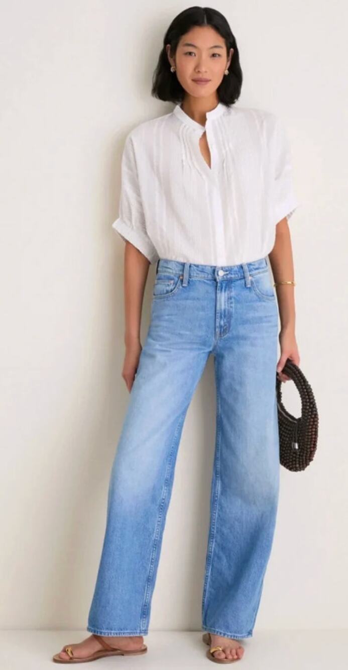 Mother The Lil Rerun Zip Sneak Jeans in Last Bite size 28